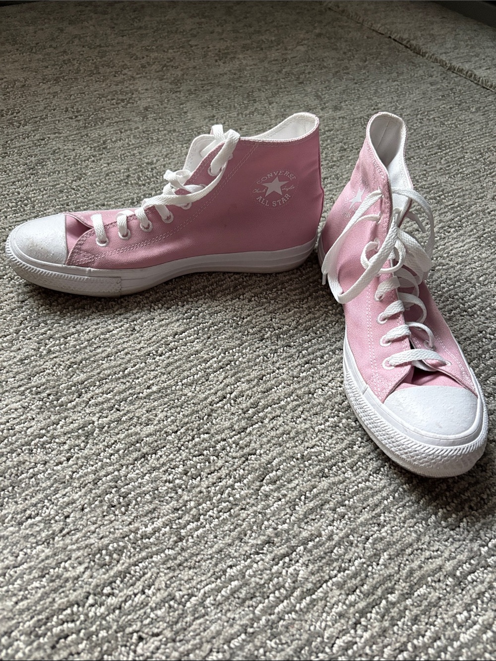 Converse Pink & White High Top Sneakers